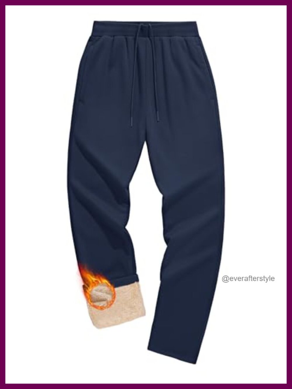 Sherpa Lined Fleece Sweatpants Straight Leg Drawstring Running Lounge